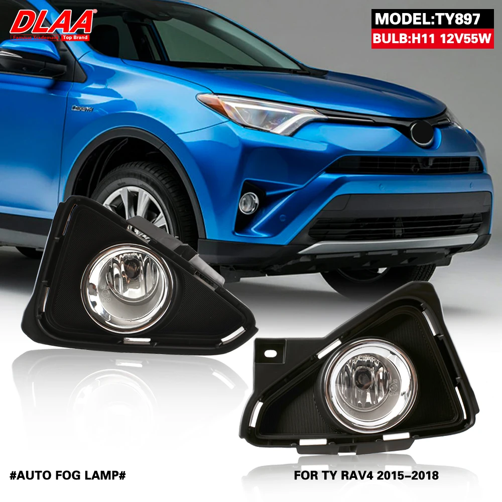 

DLAA For RAV4 2015 2016 2017 2018 Front Fog Lights Car Styling Spot Light Fog Lamps With Switch - 1 Pair