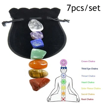 

Reiki 7 Chakra Irregular Natural Stone Set Yoga Seven Chakras Healing Crystals Polished Stones Energy Natural Stone Jewelry Gift