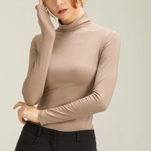 Long Sleeve Shirt Women Turtleneck 