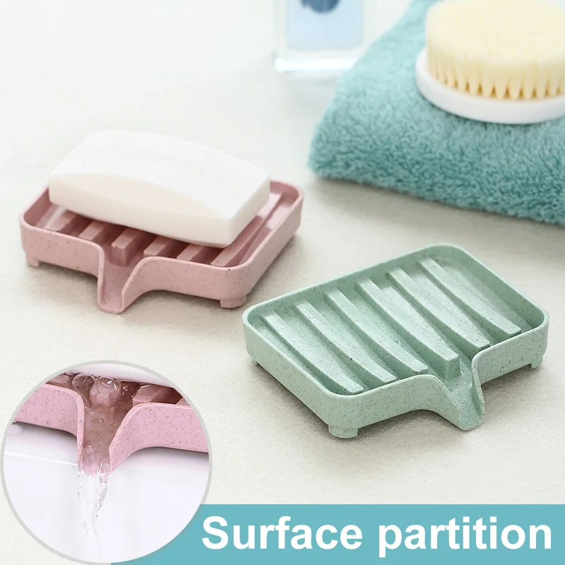 Sponge Holder PP Wheat Straw Storage Rack Drain Soap Box Tray Soapbox 1 Pcs Shower Dish Plate | Дом и сад