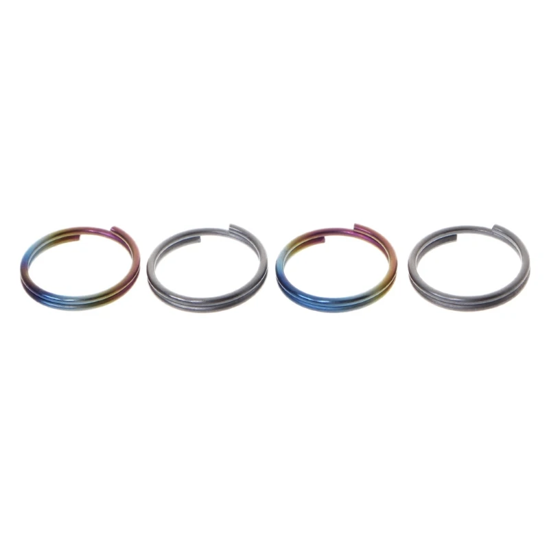 

2pcs 14mm Titanium Alloy Key Ring EDC Tool TC4 Flashlight Clip Keychain Circle A6HC suit for camping