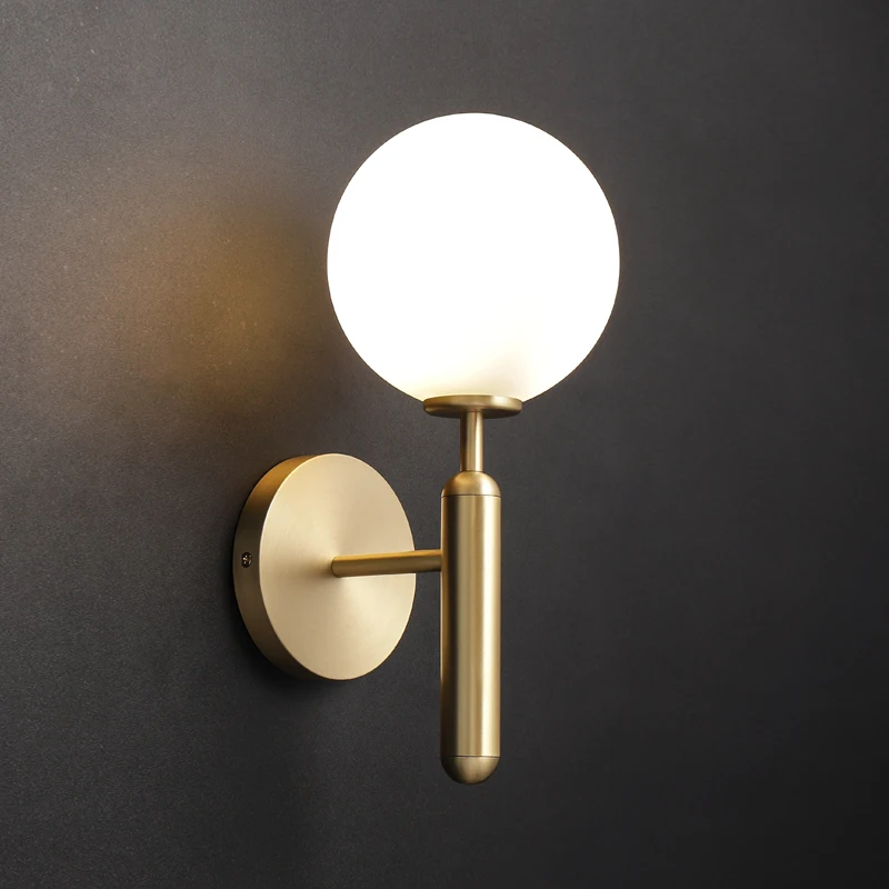 

Japan industrial decor lamp glass ball aisle living room bedside cabecero de cama lampara pared
