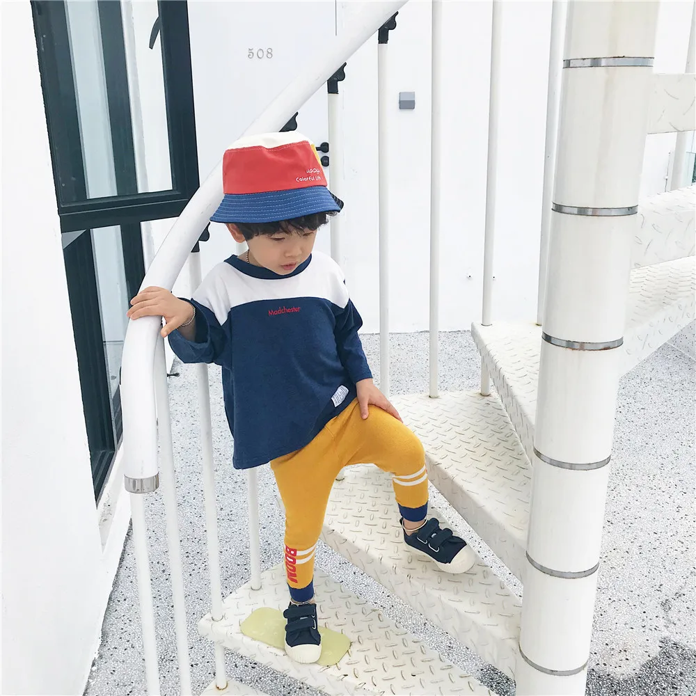Tonytaobaby/осенне-зимняя одежда; Новая детская одежда; повседневные хлопковые трикотажные брюки; брюки для мальчиков и девочек