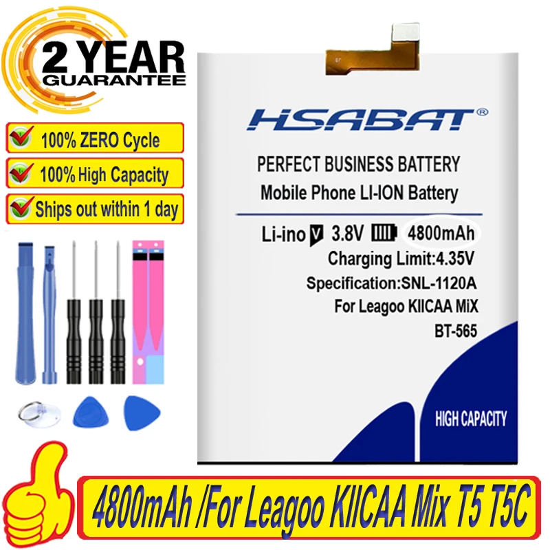 Топ-бренд 100% Новинка 4800 мАч BT-565 Аккумулятор для Leagoo KIICAA Mix T5 T5C батареи + Бесплатный