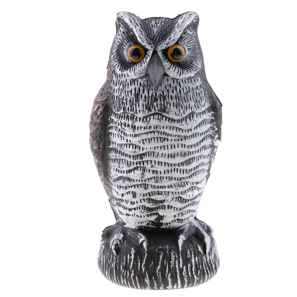 Realistic Owl Decoy – Scares Away and Repels Birds, Rabbits, Squirrels and other Pests