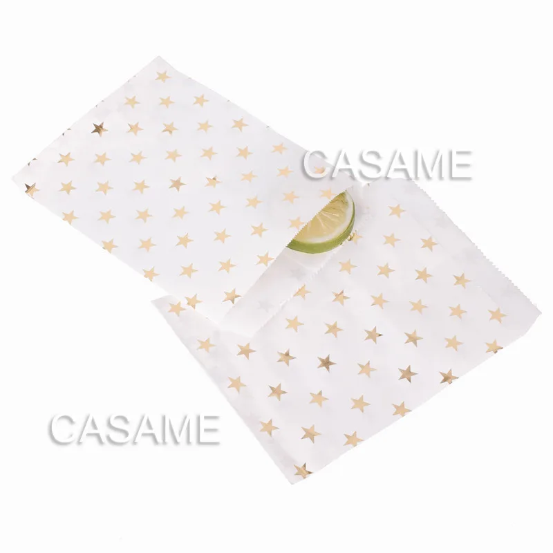 25 pcs Gold star Бумажные пакеты, сумки для конфет, сумки в горошек с шевроном, сумки для рождества, свадьбы, дня рождения, вечеринки, подарки на год, подарочные пакеты - Цвет: 25 pcs Gold star