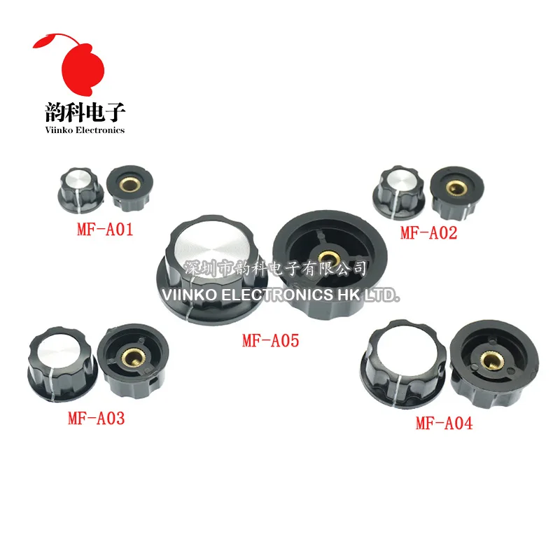 100 шт. MF-A01 MF-A02 MF-A03 MF-A04 ручка потенциометра WH118/WX050 поворотный переключатель
