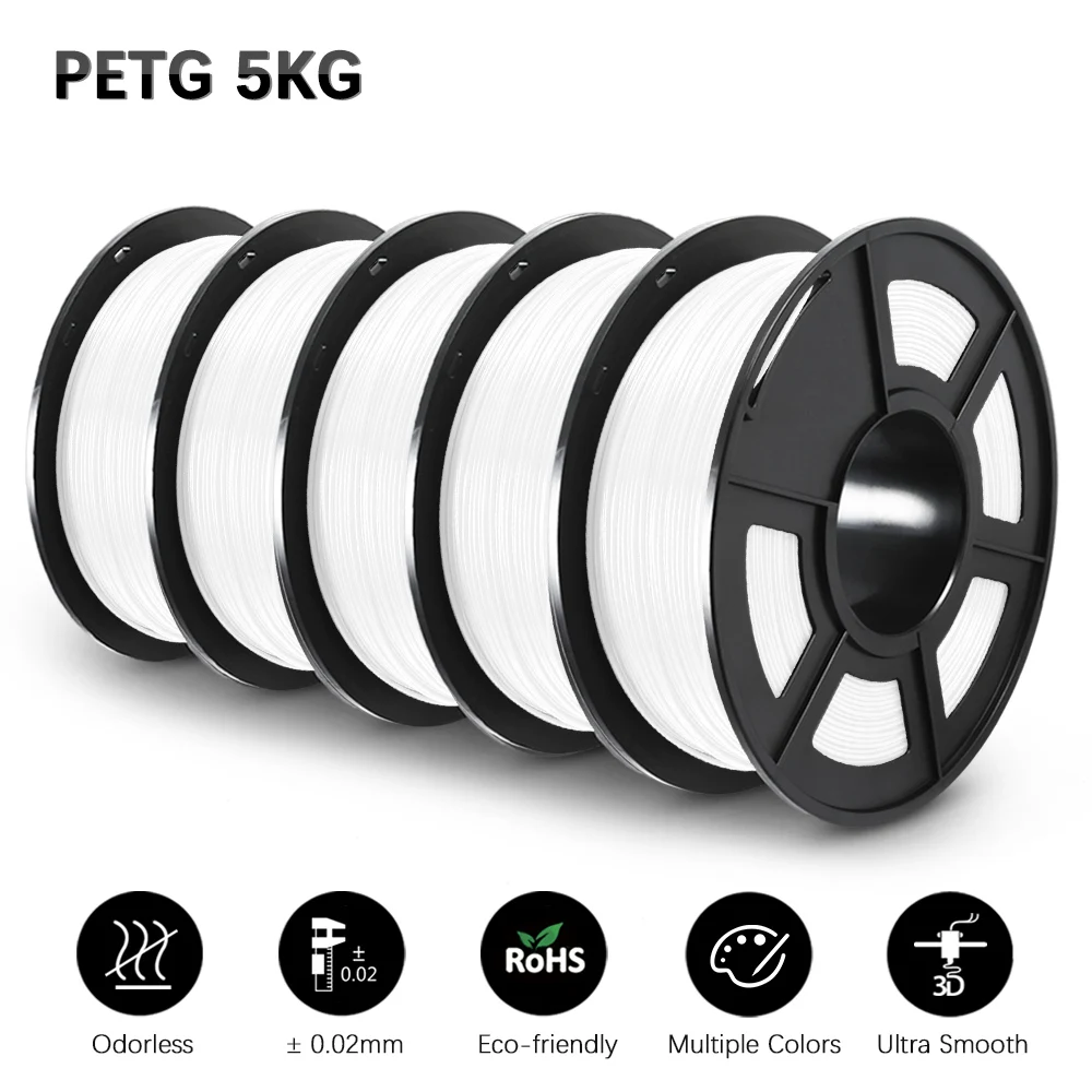 GOHIGH PETG 5 Rolls 5KG Filament  PETG 3D Printer Materials Refills Environmental Protection Non-toxic For All Prin 