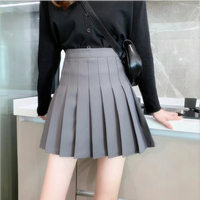 white pleated skirt Women Skirts High Waist Pleated Mini Dance Skirt Fashion Cosplay Costumes Female School Skirts black mini skirt