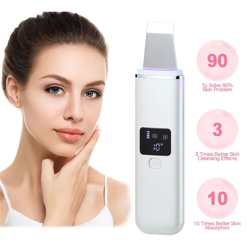 Ultrasonic Face Cleaning Peel Machine Skin Scrubber Blackhead Remover Reduce Spots Facial Cleaner Whitening Lifting Massager