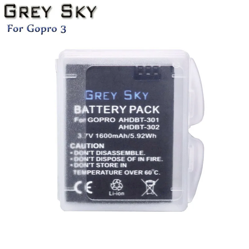 Сменный аккумулятор 1600 мАч для Gopro Hero 3 шт. + зарядное устройство со светодиодной