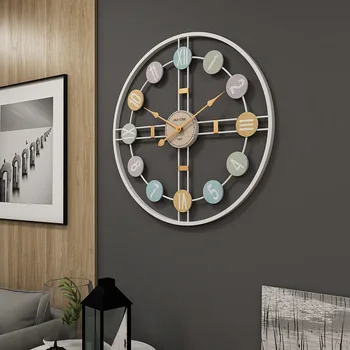 

Europe and America Silent Simple Clock Modern Technology Iron Clock Living Room Decoration Creative Wall Clock