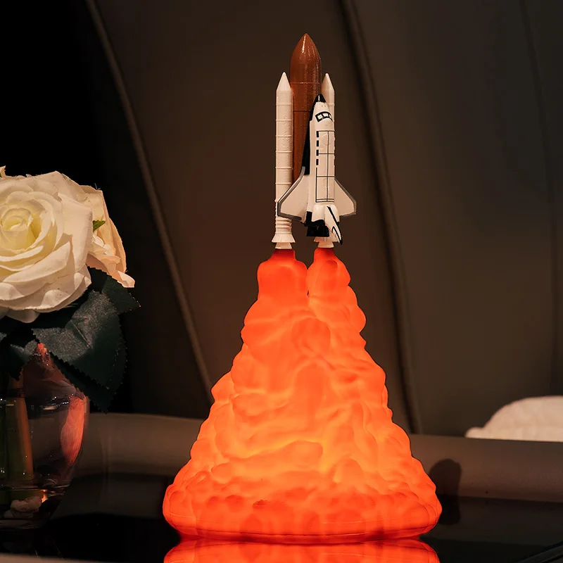 Newest Dropship 3D Print Saturn V Lamps Rechargeable Night Light Apollo 5 For Moon Land Space Lover as Room Decoration - Испускаемый цвет: Shuttle A