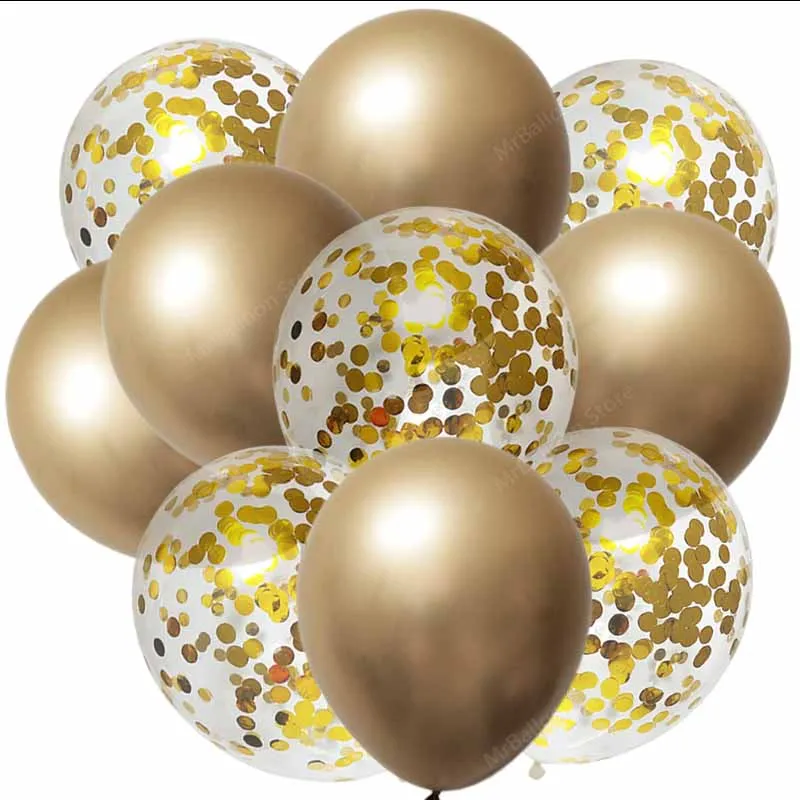 10pcs/lots Blue Metalic Confetti Balloons for Birthday Party Deco Baptism Boy Ballons Deco Birthday Balony Baby Shower Boy Girl