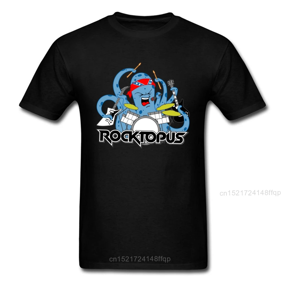 Мужская футболка Rocktopus Забавные топы футболки мужская с рисунком Рок н ролл