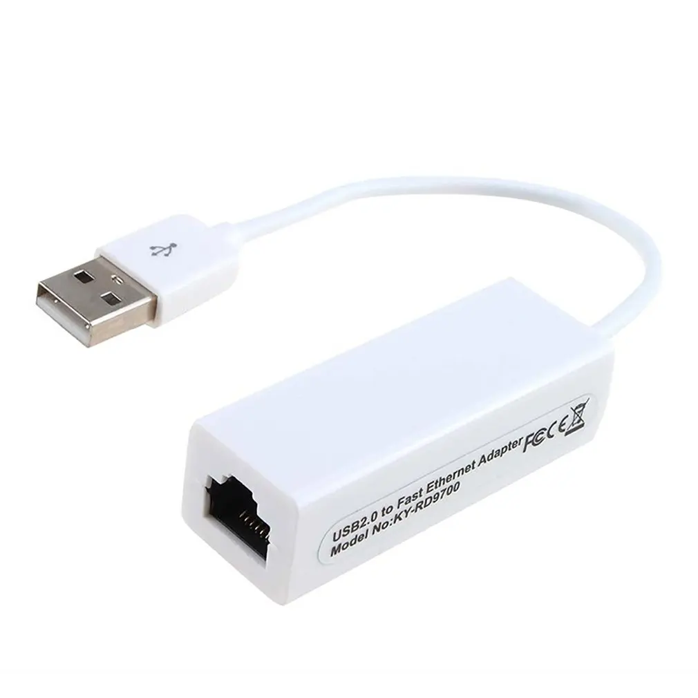 

Ethernet Adapter Network Card USB 2.0 to RJ45 Lan Wired Network Card for Windows 7/8/10/XP Optical Fiber Cables - Male-male