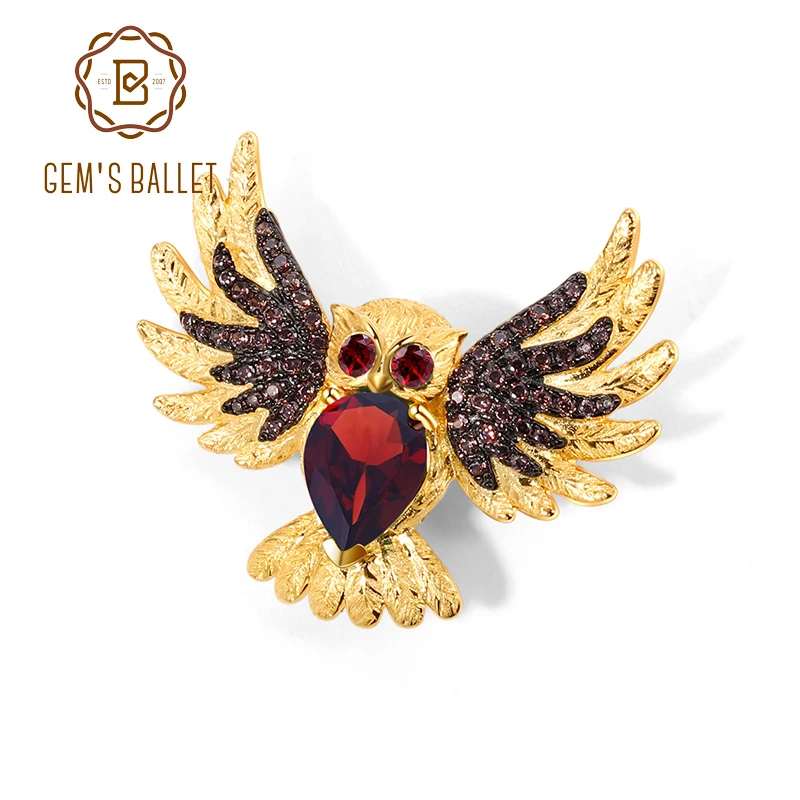 Женская балетная брошь GEM'S золотистая сова Броши из стерлингового серебра 925