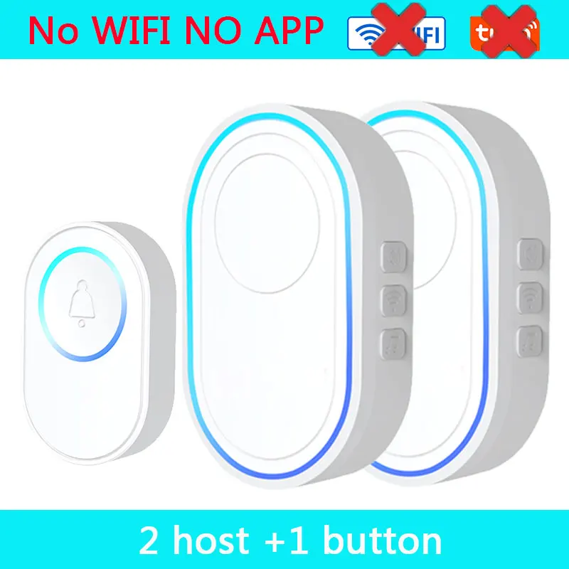 Home Wireless Tuya Smart Doorbell 433Mhz Welcome Doorbell Waterproof Button LED Light 58 Songs 5 Level Volumes 100m Door Chimes door station Door Intercom Systems