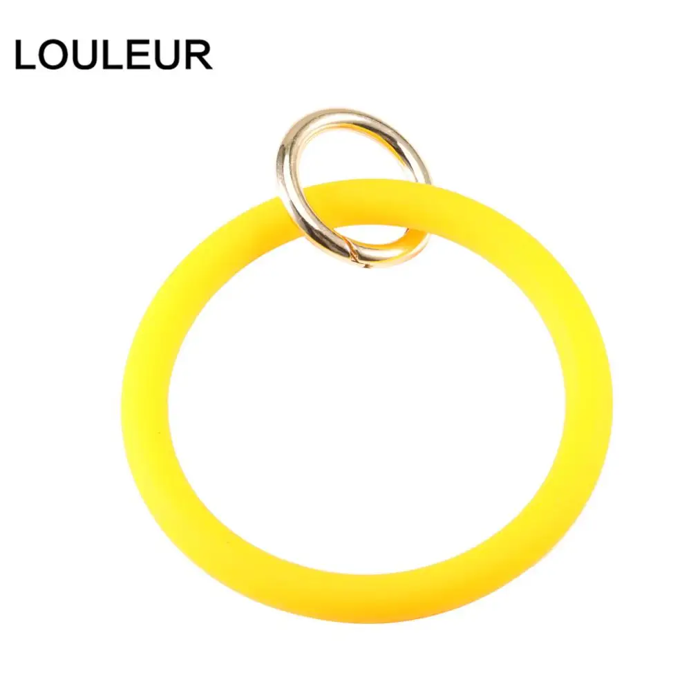 Модный браслет из силикагеля, брелок для женщин, подарки, модный простой круглый браслет, брелок, унисекс, ювелирное изделие - Цвет: yellow