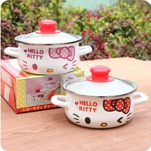 1 шт. мультфильм маленький эмалированный фарфор для кухни, суповая кастрюля молоко дома Panela индукционная плита