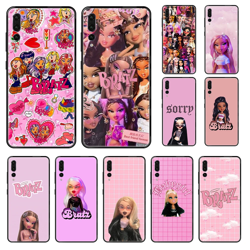 

lovely Doll Bratz tpu luxury prime coque black Phone case For Huawei P 8 10 20 30 Smart Plus 2019 Z Lite Pro 2017 2019
