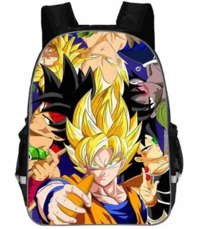 Picture color Школьный рюкзак для мальчиков и девочек Saiyan Goku, сумка для книг, подарок, аниме Dragon Ball Z/рюкзак Super Mario, детские школьные рюкзаки для подростков - Цвет: Picture color