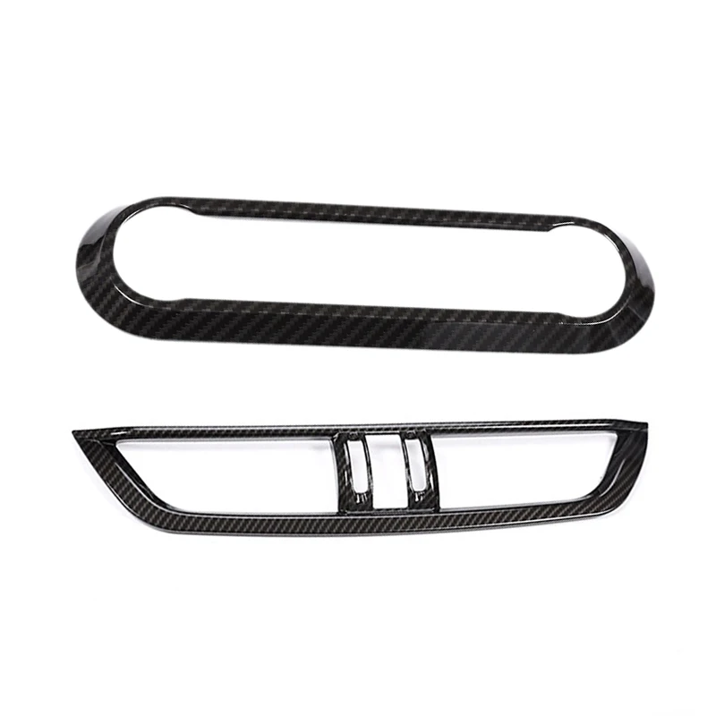 

1Pcs Carbon Fiber Center Air Conditioning Adjustment Frame Trim Car Accessory & 1Pcs Abs Plastic Interior Center Console Air Con