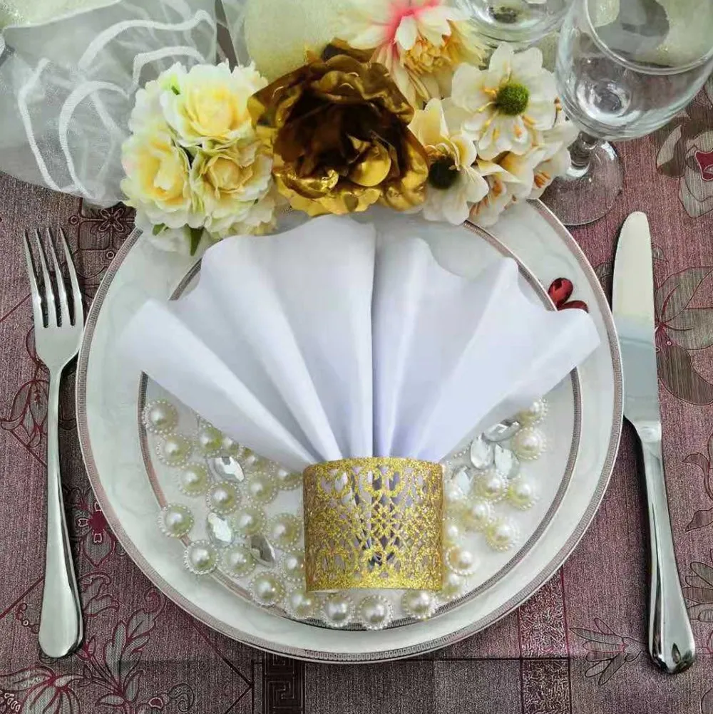 100 шт./лот кольцо для свадебных салфеток с лазерной резкой по индивидуальному