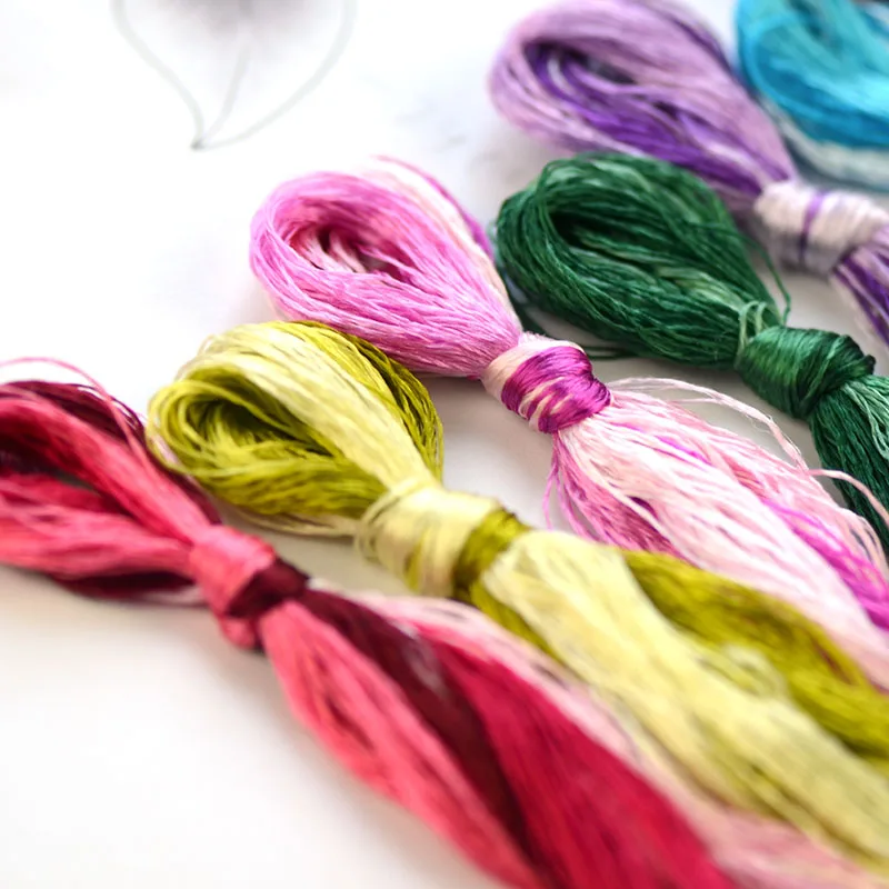 Популярный цвет 4 picese silk/Spiraea вышивка/Обычная цветная шелковая нить/шелковая вышивка ручной работы