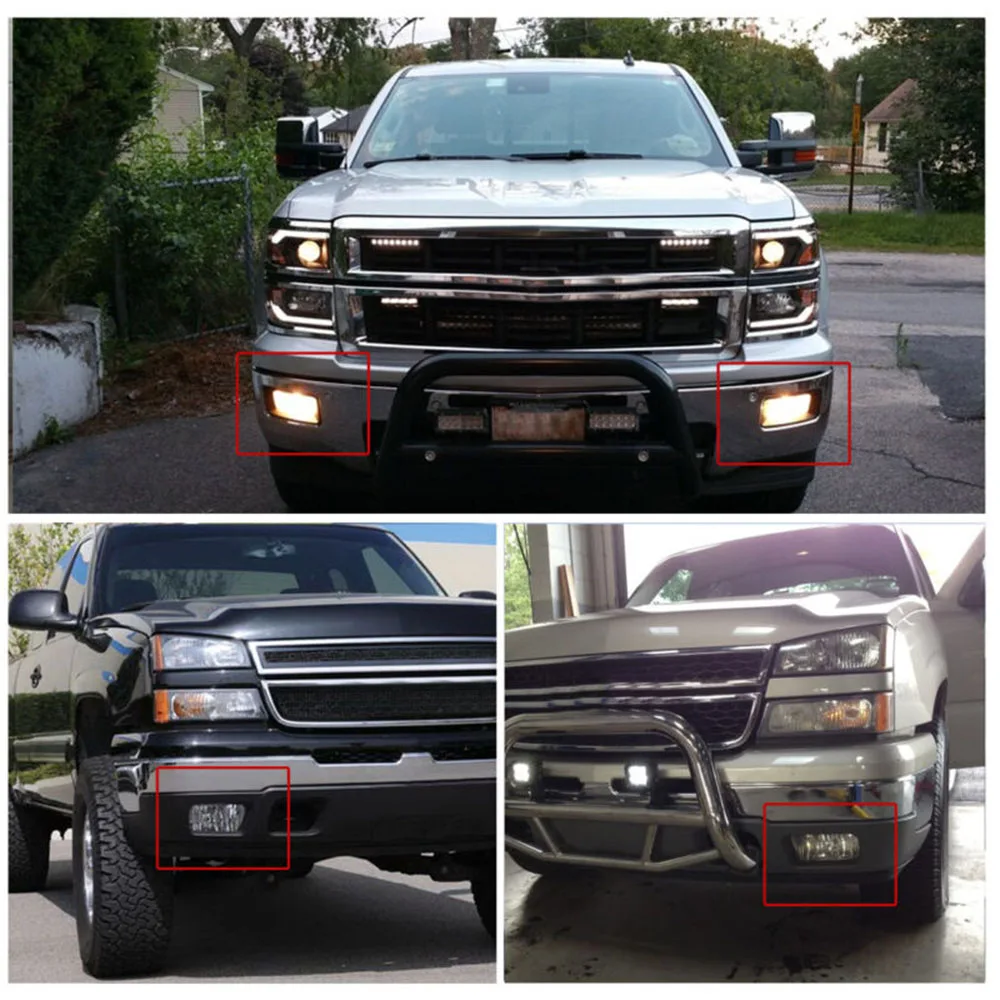 1 пара Прозрачный бампер противотуманный светильник для Chevrolet Silverado 1500 2500 HD Tahoe