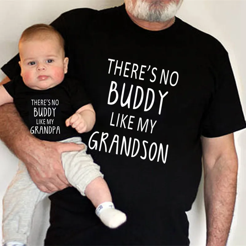 My Hero Friend Grandson and Grandpa Matching Black Family Matching Outfits Black Men Tshirt Baby Bodysuit Clothes 3