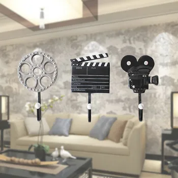 

3pcs Coat Hat Home Decor Bedroom Movie Equipment Shaped Punched Nostalgic No Trace Resin Clothing Wall Hanger Hook Wardrobe