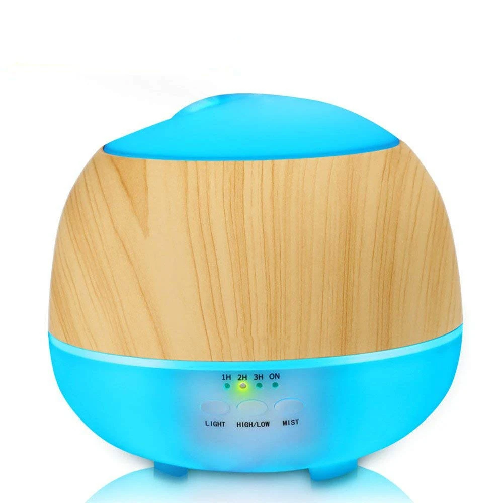 

Aroma Diffuser 500ml Oil Humidifier Ultrasonic Wood Grain LED 7 Colors for Babies Nursery Car Living Room Bedroom Office Spa