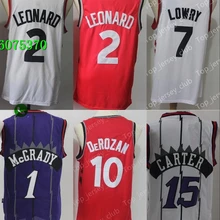 Toronto Мужская футболка для взрослых#2 Kawhi Leonard 7 Kyle Lowry 1 Tracy McGrady 10 DeMar DeRozan 15 Vince Carter