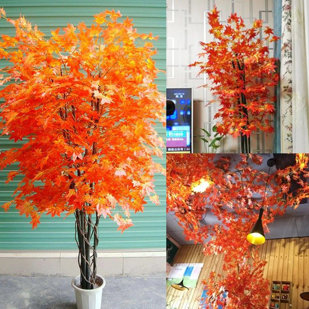 

12Pcs/Lot Artificial Plant Leaf Ficus Microcarpa Leaf Plastic Tree Branches Outdoor Handmade Leaves For DIY Party Home Decor