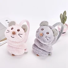 Милые детские наушники с мышкой, зимние аксессуары для детей, новые модные наушники с искусственным мехом, зимние наушники