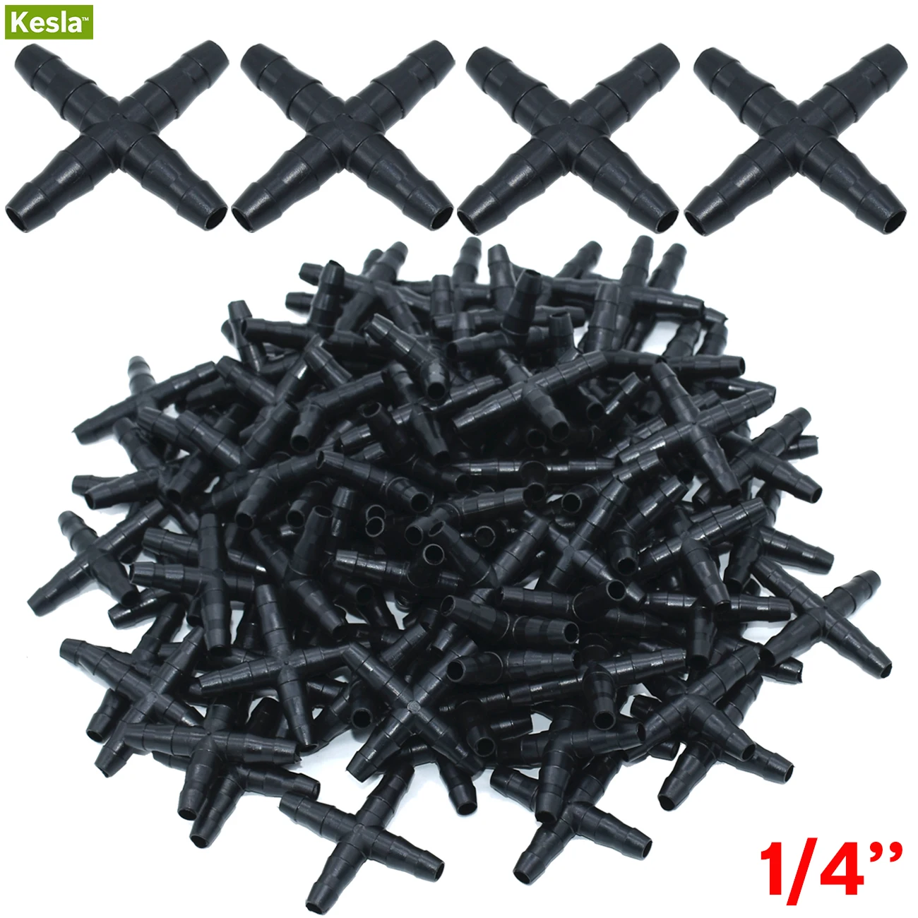 

50PCS Cross Straight For 4/7 Mm Hose 1/4 'barb Barbed Connector Threaded Garden Greenhouse Micro Irrigation Pipe Accessories