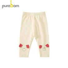Pureborn/штаны для маленьких девочек хлопковые обтягивающие модные штаны с рисунком собаки леггинсы для маленьких мальчиков весенне-осенние брюки