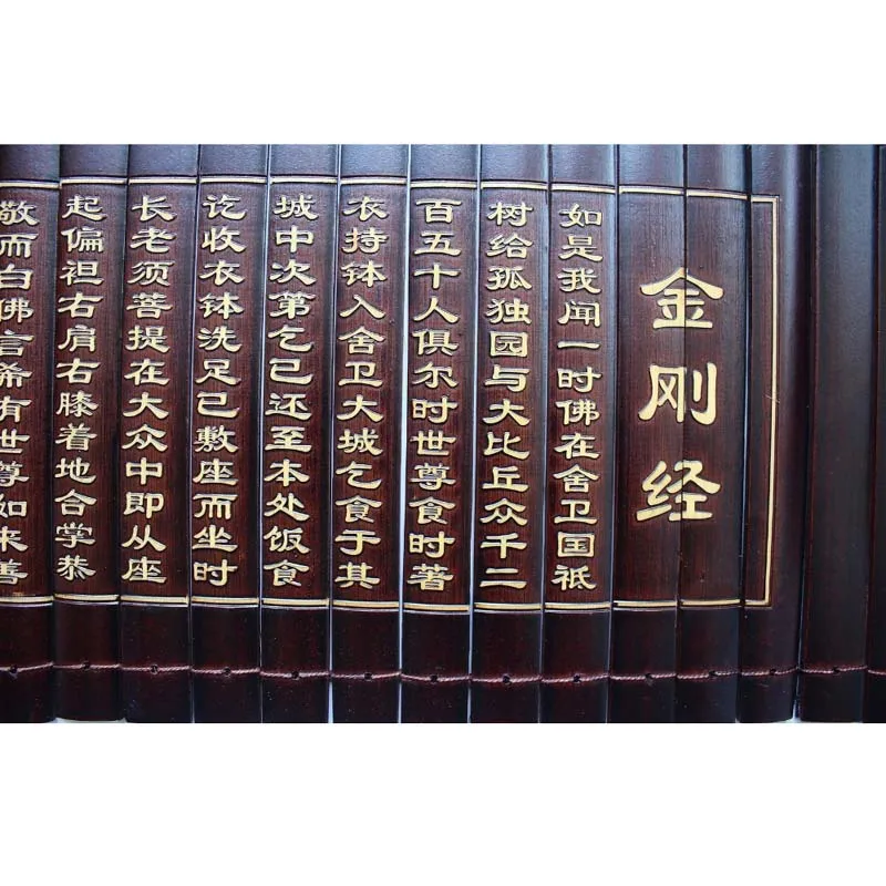 

Chinese Classical Bamboo Scroll Slips famous Book of " Diamond Sutra" 80X20CM