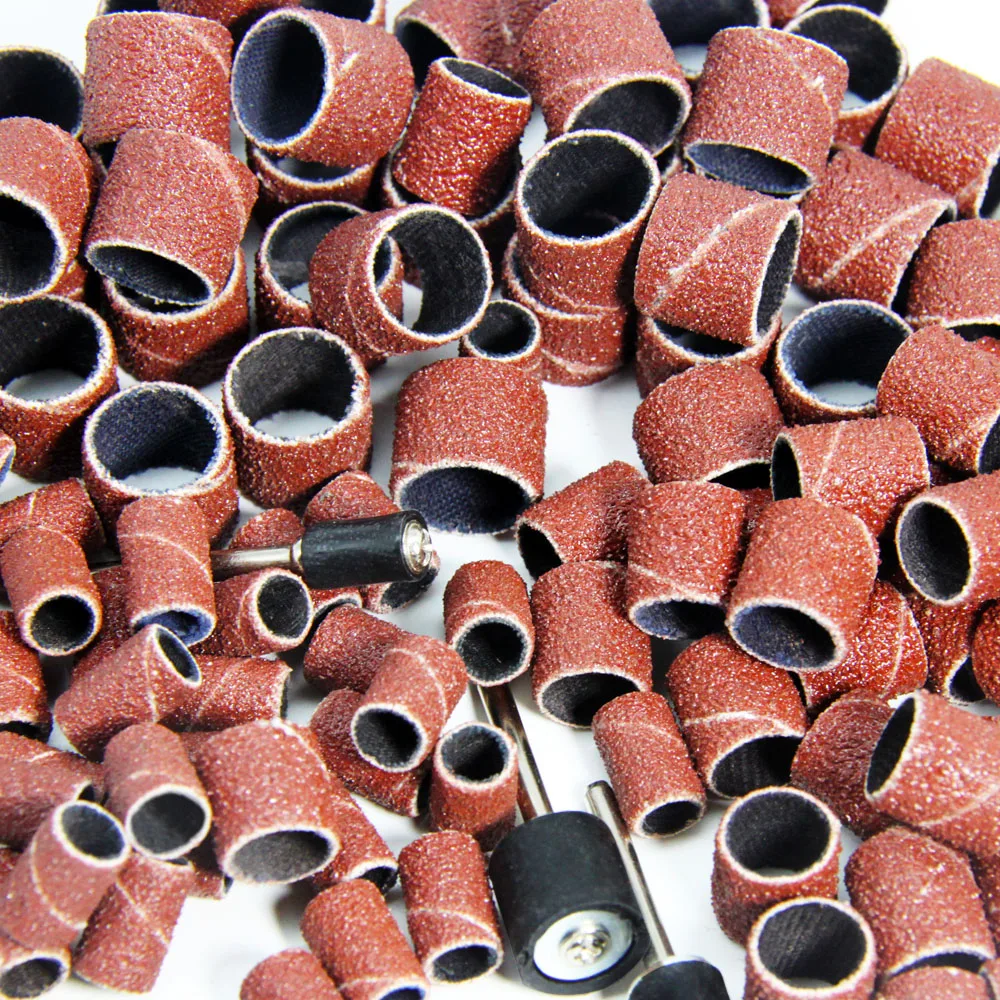 42pcs Nails Sanding Band Sleeves & Drum Kit 3.2mm Mandrels Dreml Mini Drill Abrasive Rotary Tool Accessories images - 6