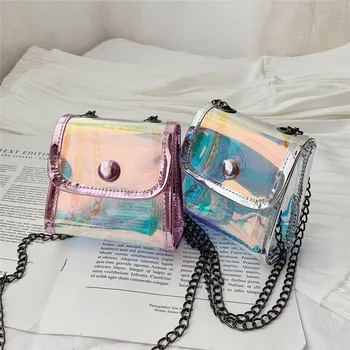 

New Women Bag Lovely PVC Transparent Travel Beach Bag Fashion Messenger Shoulder Crossbody Bag Handbag Tote