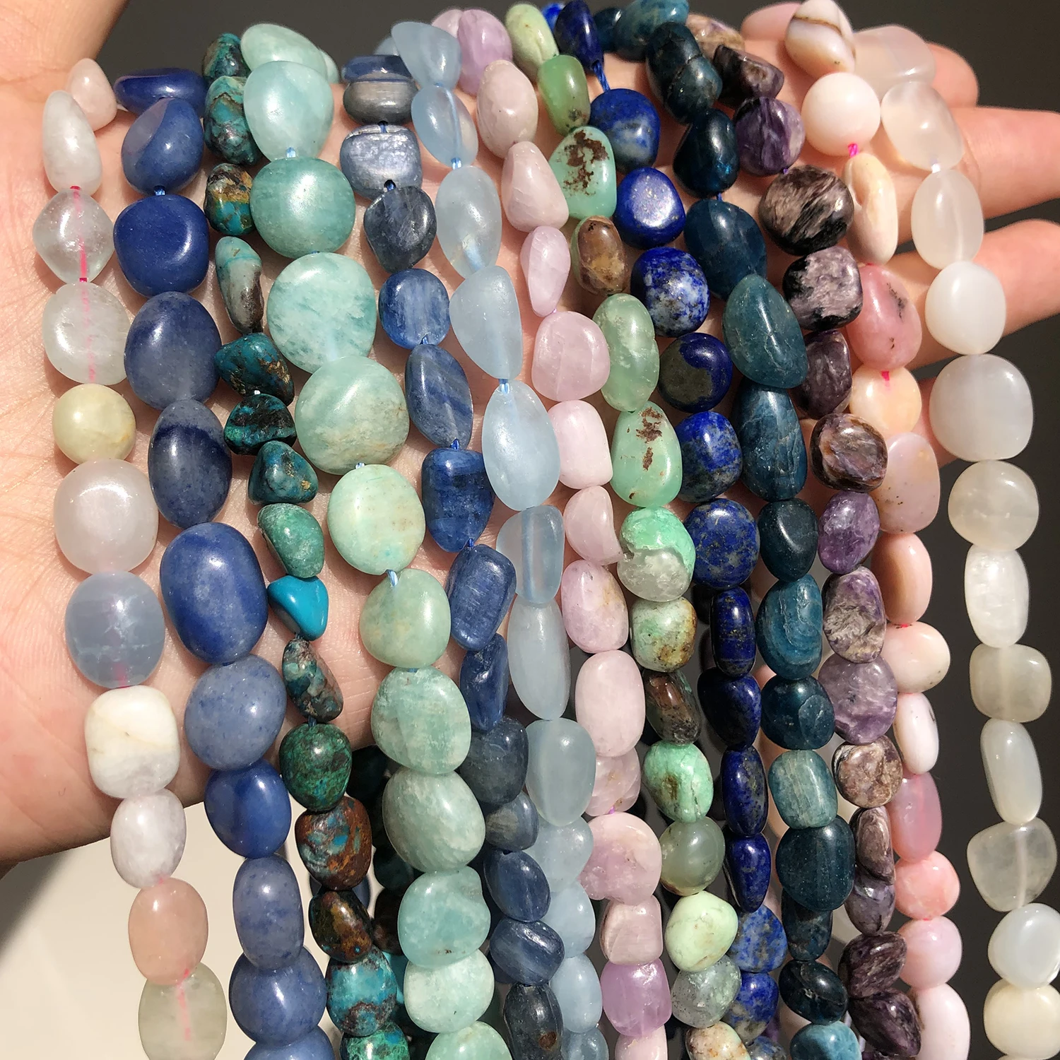 

8-10mm Natural Irregular Amethysts Apatite Larimar Quartz Labradorite Stone Beads For Jewelry Making Diy Bracelet Necklace 15''