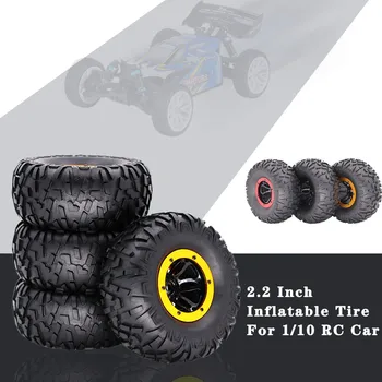 

4PCS Metal Inflatable Alloy Beadlock Wheel Tire 2.2 Inch For 1/10 TRX-4 90046 RC Car Kids toys Juguetes Brinquedos игрушки New