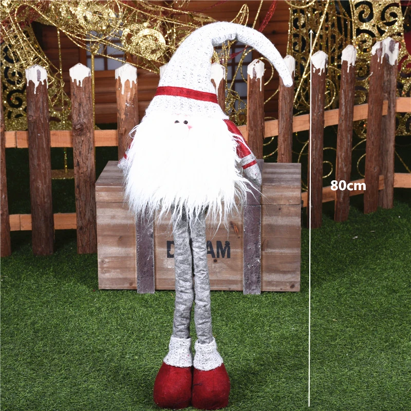 Рождественское украшение Санта Клаус Снеговик олень кукла украшения кулон Рождественский подарок на год Regalos De Navidad для дома - Цвет: 246White