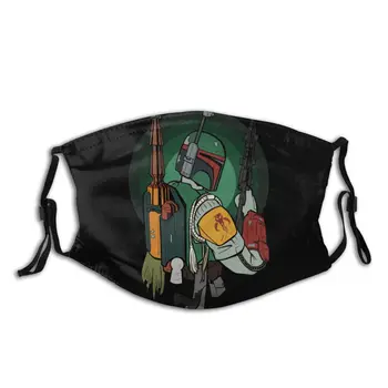 

Boba Fett The Mandalorian Reusable Face Mask Anti Bacterial Dustproof Protection Cover Respirator Mouth Muffle with Filters