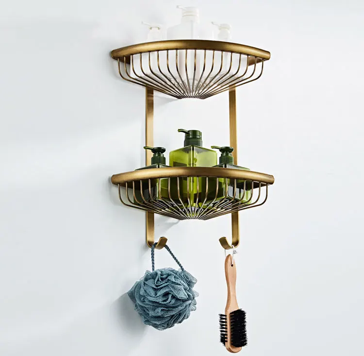 Tan archaize color restoring ancient ways all quality chrome plated copper double Angle basket basket fan delta 