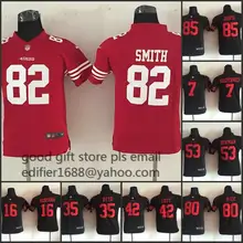 Сшитый Молодежный Сан-Франсиско s Детский 16 Joe Монтана 42 Ronnie Lott 80 Jerry Rice 82 Torrey Smith 81 Anquan Boldin Джерси