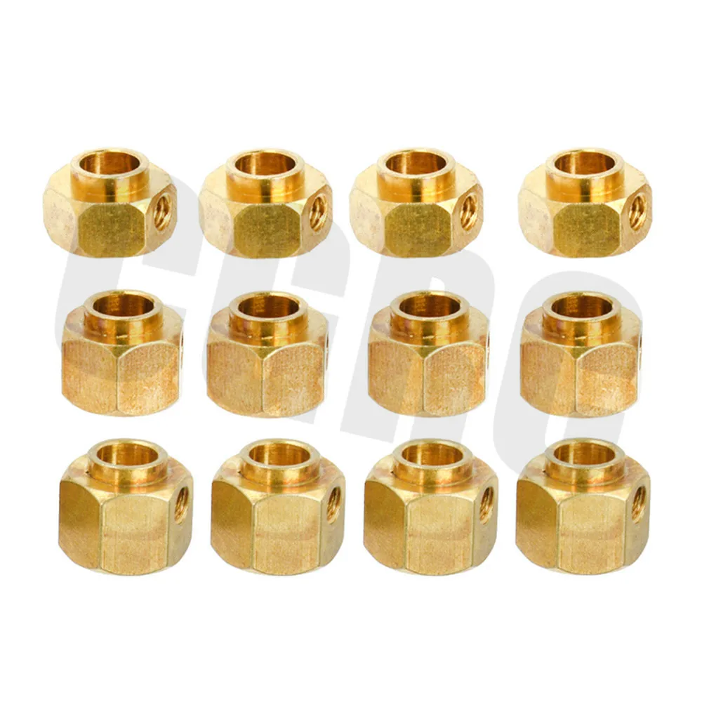 4pcs Brass Axle Widen 12mm Hexagon Wheel Adapter 6mm/8mm/9mm For 1/10 RC Crawler Car TRX4 T4 Upgrade Parts | Игрушки и хобби