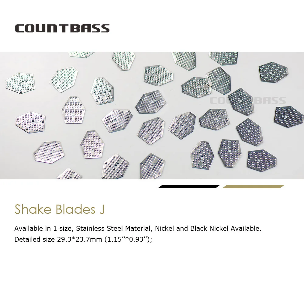 50pcs COUNTBASS Original/Black/Gold Swim Jig Blades, Stainless Steel Chatterbait  Blades, Shakee Blades,Swim Jig