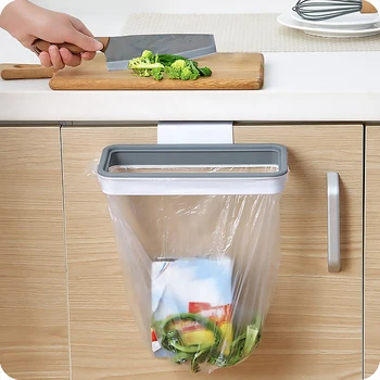 

Garbage Bag Holder Hanging Rubbish Bags Rack with Cover For Kitchen Cupboard Cabinet Tailgate Stand Storage Kitchen Accessories